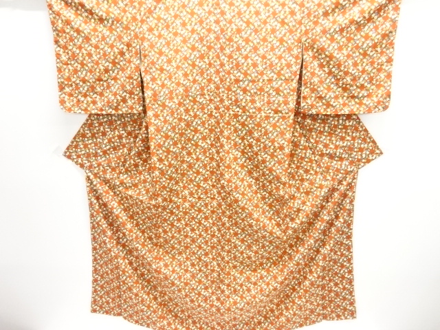 JAPANESE KIMONO / UNUSED KOMON / FLOWER & GRID